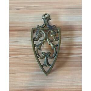 Vintage Wilton Brass Trivet | Scroll Footed Iron Trivet